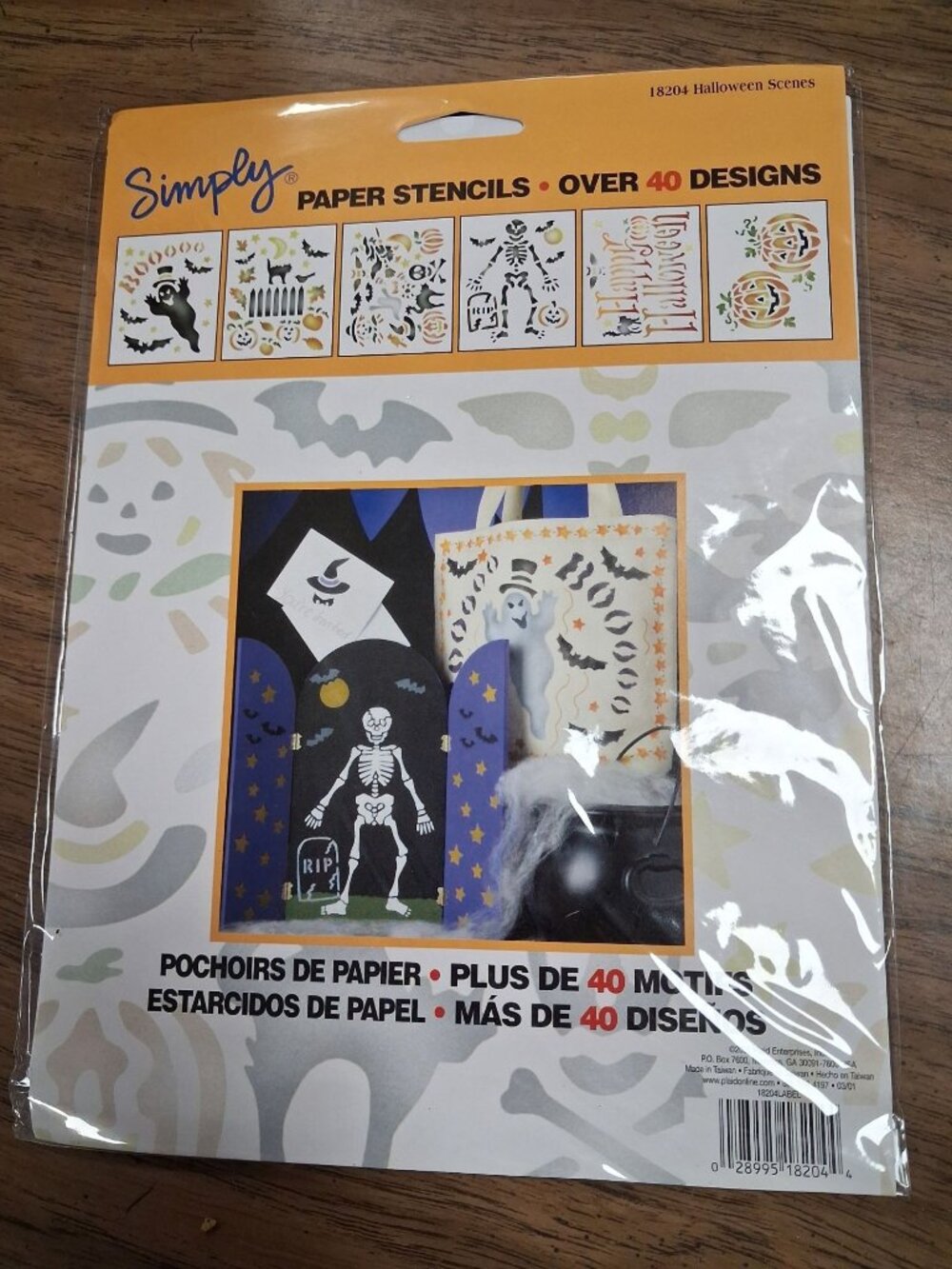 Simply Paper Stencils Over 40 Designs 18204 Halloween Scenes ©2001 VTG New